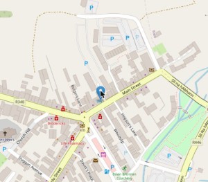 Mapa de localizacao do Gullane's Hotel, Ballinasloe, Co. Galway